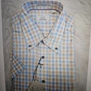 SIZE M COOPER & STEWART (NEW) Multi-Col Short Sleeve Men's Dress Shirt Lot #536